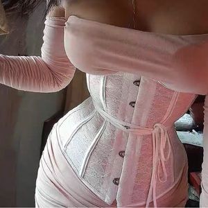 Retro white lace corset